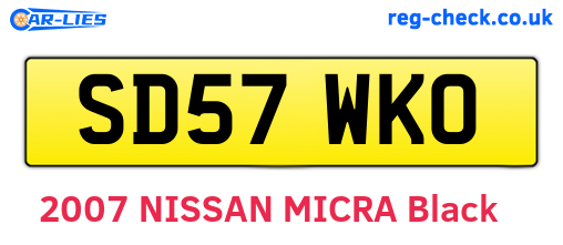 SD57WKO are the vehicle registration plates.