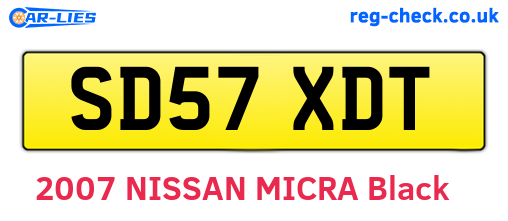 SD57XDT are the vehicle registration plates.