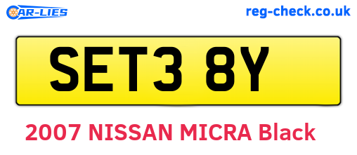 SET38Y are the vehicle registration plates.