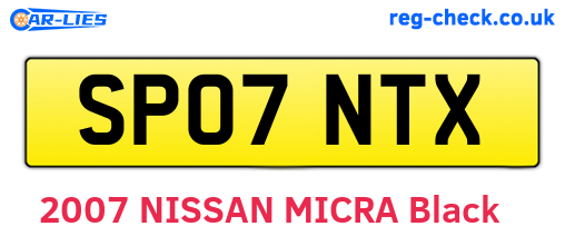 SP07NTX are the vehicle registration plates.