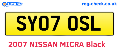 SY07OSL are the vehicle registration plates.