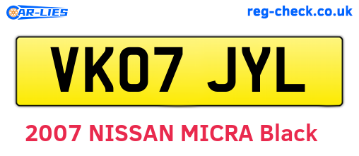 VK07JYL are the vehicle registration plates.