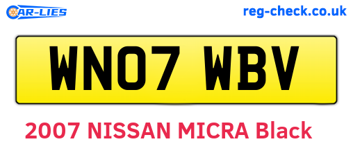 WN07WBV are the vehicle registration plates.
