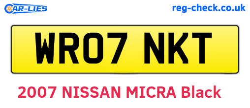 WR07NKT are the vehicle registration plates.