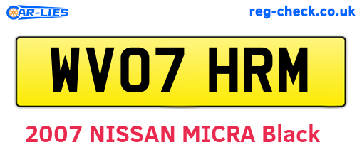 WV07HRM are the vehicle registration plates.