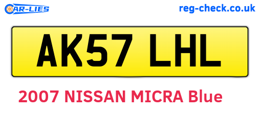 AK57LHL are the vehicle registration plates.