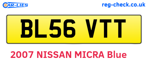 BL56VTT are the vehicle registration plates.