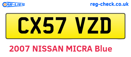 CX57VZD are the vehicle registration plates.