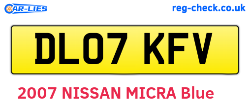 DL07KFV are the vehicle registration plates.