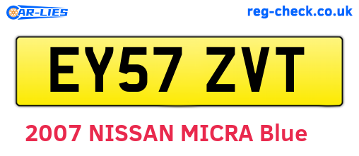 EY57ZVT are the vehicle registration plates.