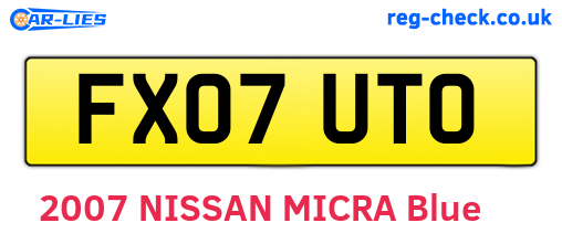 FX07UTO are the vehicle registration plates.