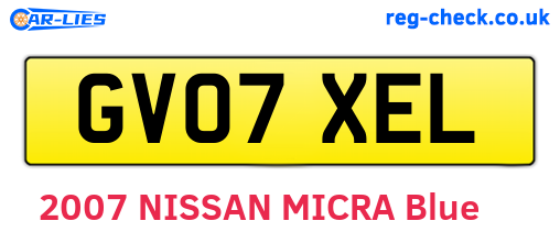 GV07XEL are the vehicle registration plates.