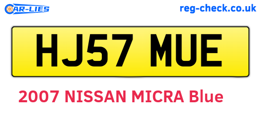 HJ57MUE are the vehicle registration plates.