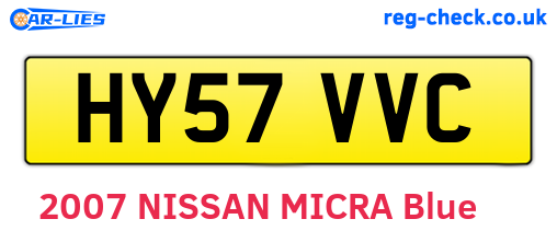 HY57VVC are the vehicle registration plates.