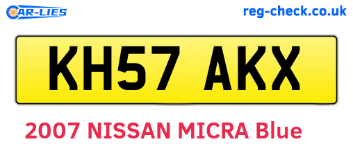 KH57AKX are the vehicle registration plates.
