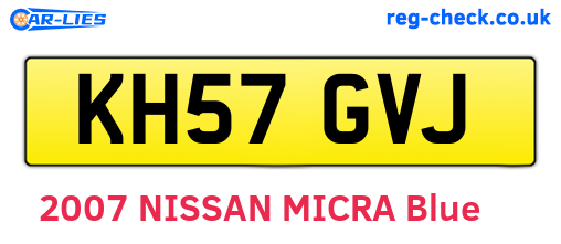 KH57GVJ are the vehicle registration plates.