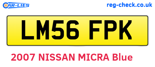 LM56FPK are the vehicle registration plates.