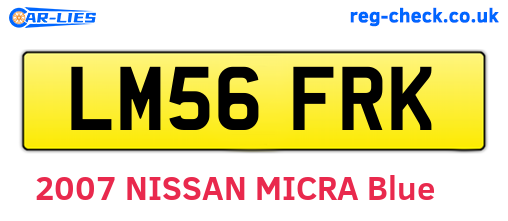 LM56FRK are the vehicle registration plates.