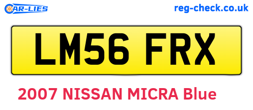 LM56FRX are the vehicle registration plates.