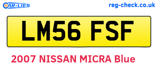 LM56FSF are the vehicle registration plates.