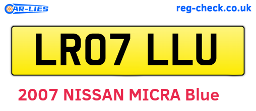 LR07LLU are the vehicle registration plates.