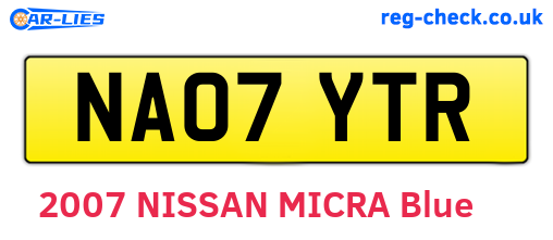 NA07YTR are the vehicle registration plates.