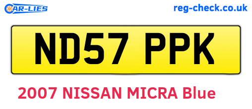 ND57PPK are the vehicle registration plates.
