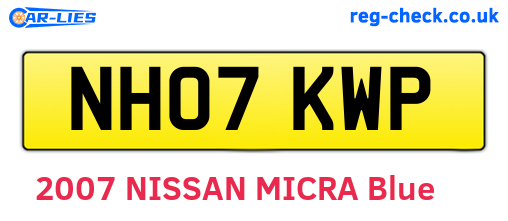 NH07KWP are the vehicle registration plates.