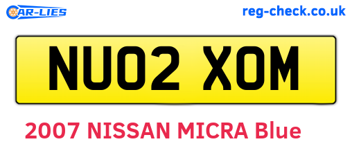 NU02XOM are the vehicle registration plates.
