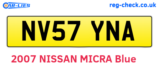 NV57YNA are the vehicle registration plates.