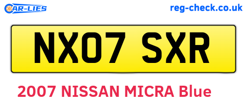NX07SXR are the vehicle registration plates.