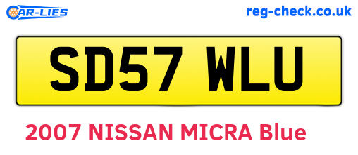 SD57WLU are the vehicle registration plates.