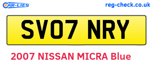 SV07NRY are the vehicle registration plates.