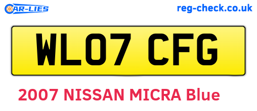 WL07CFG are the vehicle registration plates.