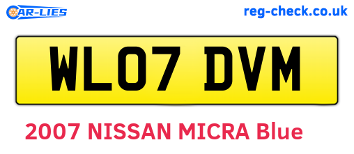 WL07DVM are the vehicle registration plates.