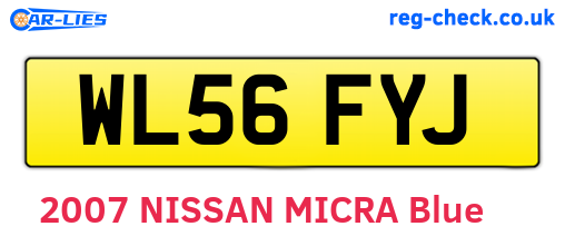 WL56FYJ are the vehicle registration plates.