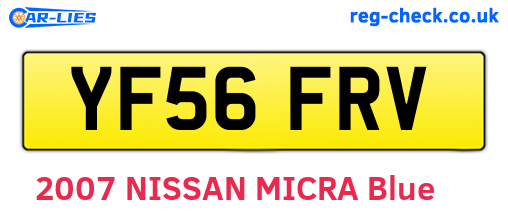 YF56FRV are the vehicle registration plates.