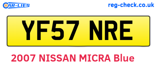 YF57NRE are the vehicle registration plates.