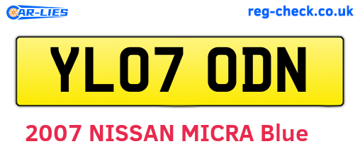 YL07ODN are the vehicle registration plates.