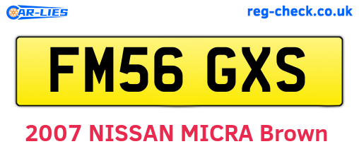FM56GXS are the vehicle registration plates.