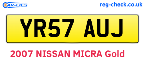 YR57AUJ are the vehicle registration plates.