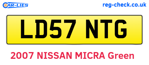 LD57NTG are the vehicle registration plates.