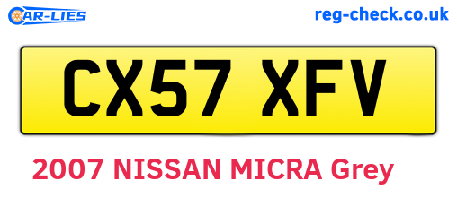 CX57XFV are the vehicle registration plates.