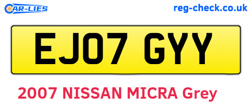 EJ07GYY are the vehicle registration plates.