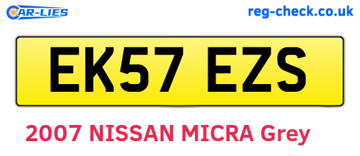 EK57EZS are the vehicle registration plates.