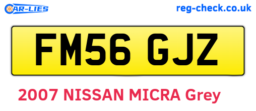 FM56GJZ are the vehicle registration plates.