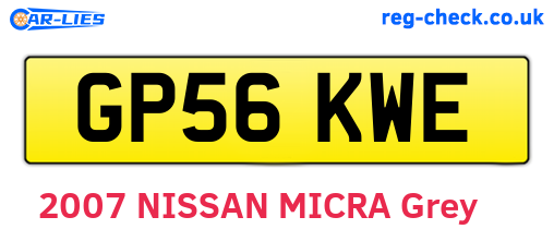 GP56KWE are the vehicle registration plates.