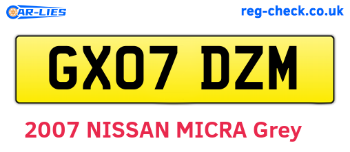 GX07DZM are the vehicle registration plates.