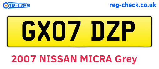 GX07DZP are the vehicle registration plates.