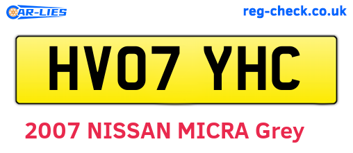 HV07YHC are the vehicle registration plates.
